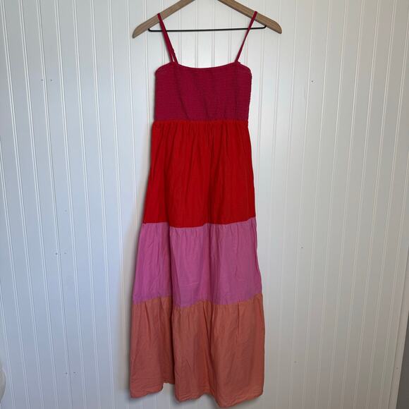 LOFT Dresses & Skirts - LOFT Multi-Color Color Block Maxi Dress 100% Cotton Women’s Size Medium Petite